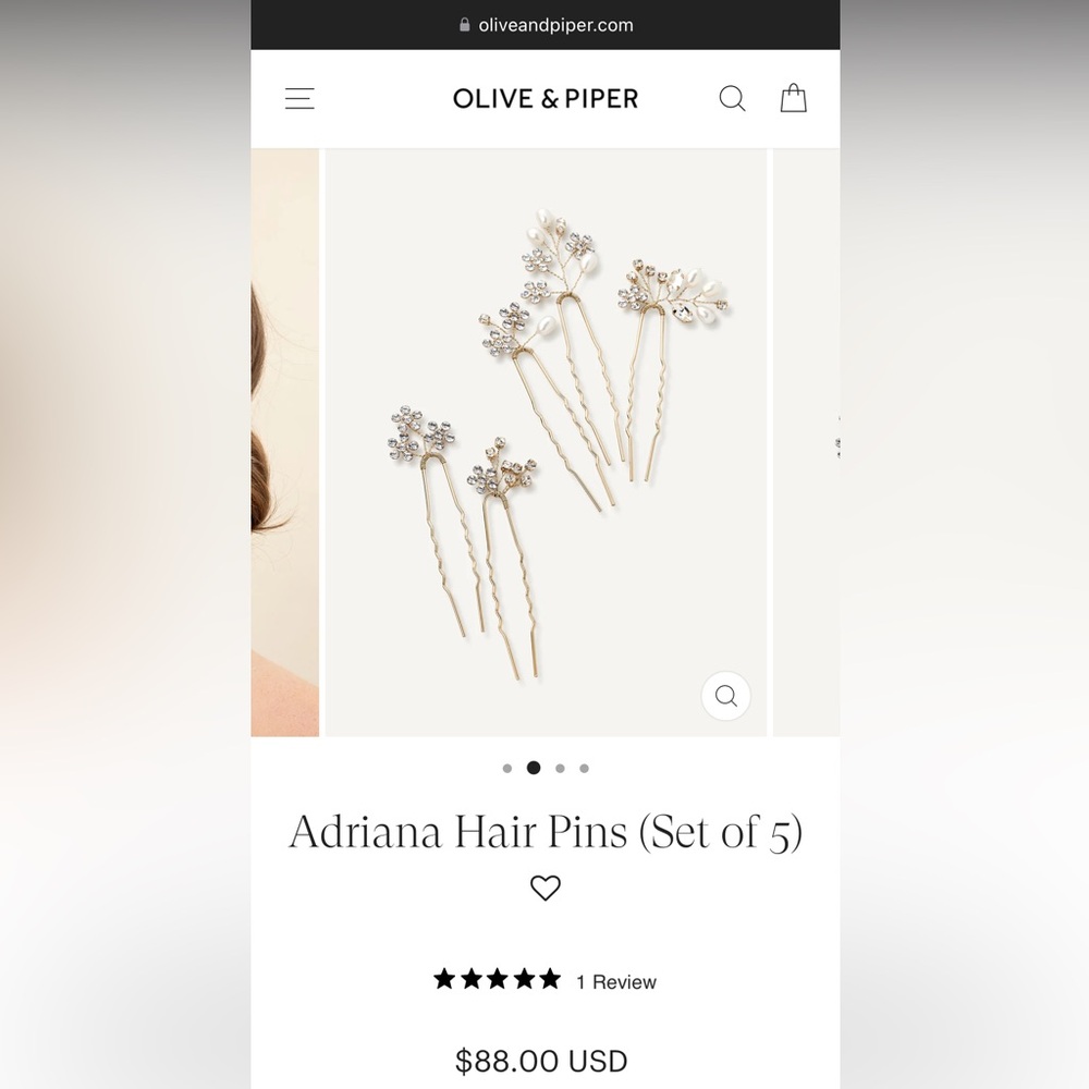 Olive & Piper gold Adriana hair pins